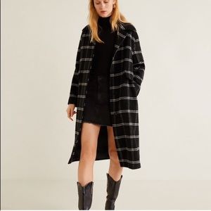 MANGO Checkered Oversized Coat Jacket